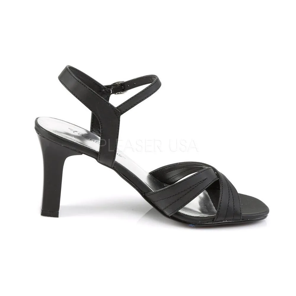 SS-ROMANCE-313 Sandal | Black Faux Leather