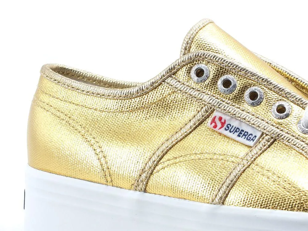 SUPERGA 2790 Metallic Canvas Sneaker Platform Yellow Gold S21174W