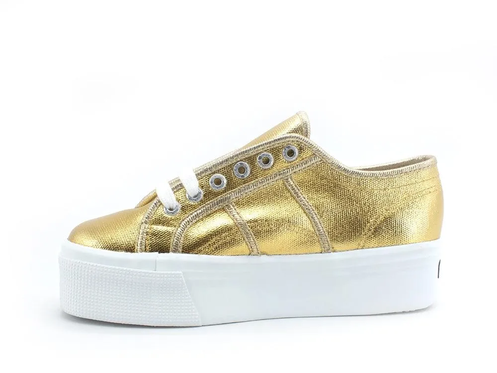 SUPERGA 2790 Metallic Canvas Sneaker Platform Yellow Gold S21174W