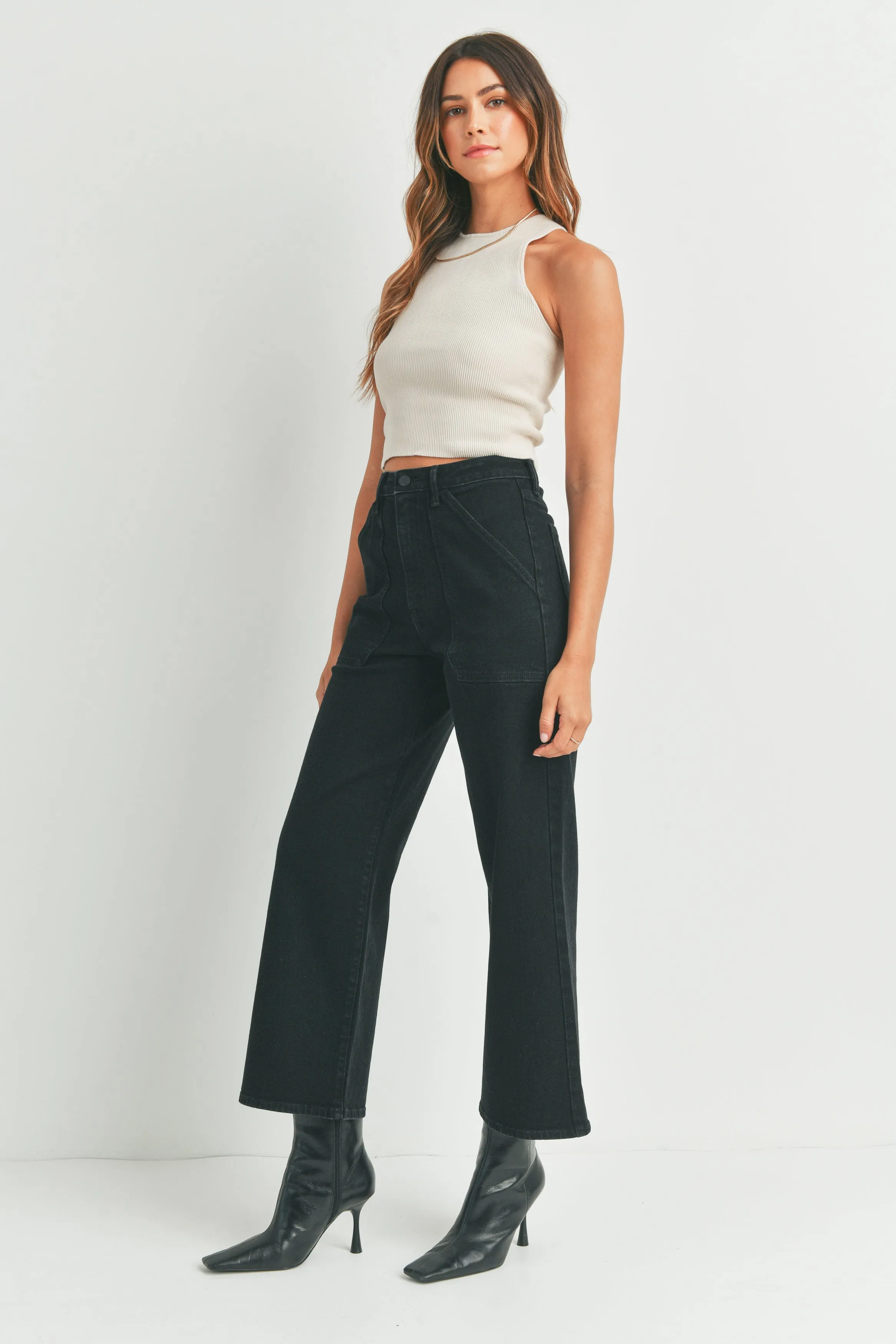 The Hailey Wide Leg Cargo Pocket Jeans