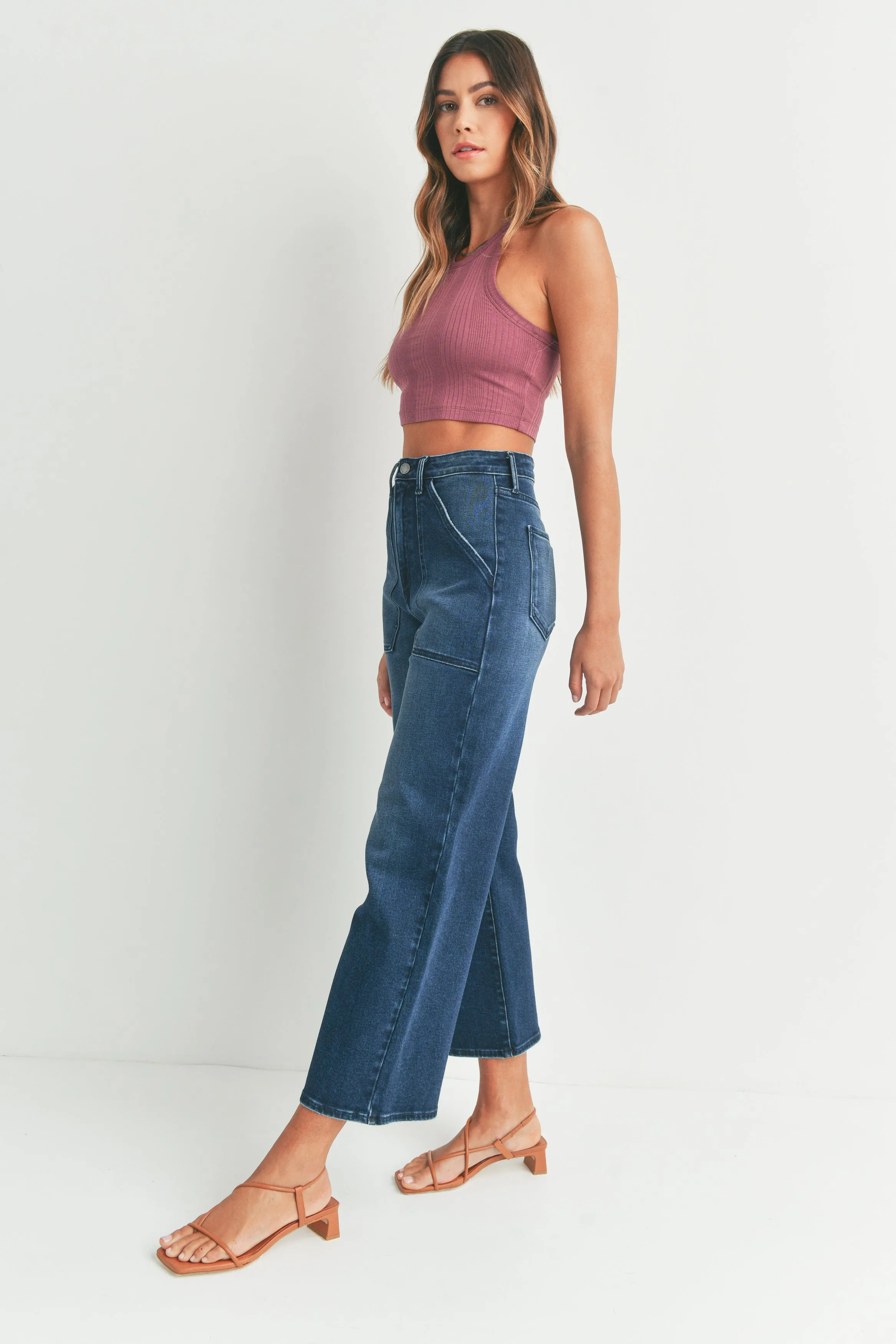 The Hailey Wide Leg Cargo Pocket Jeans