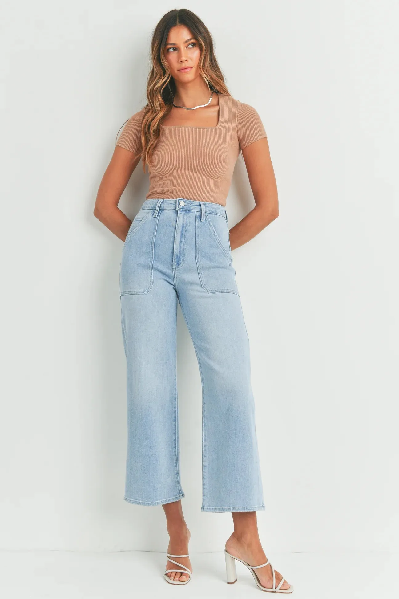 The Hailey Wide Leg Cargo Pocket Jeans