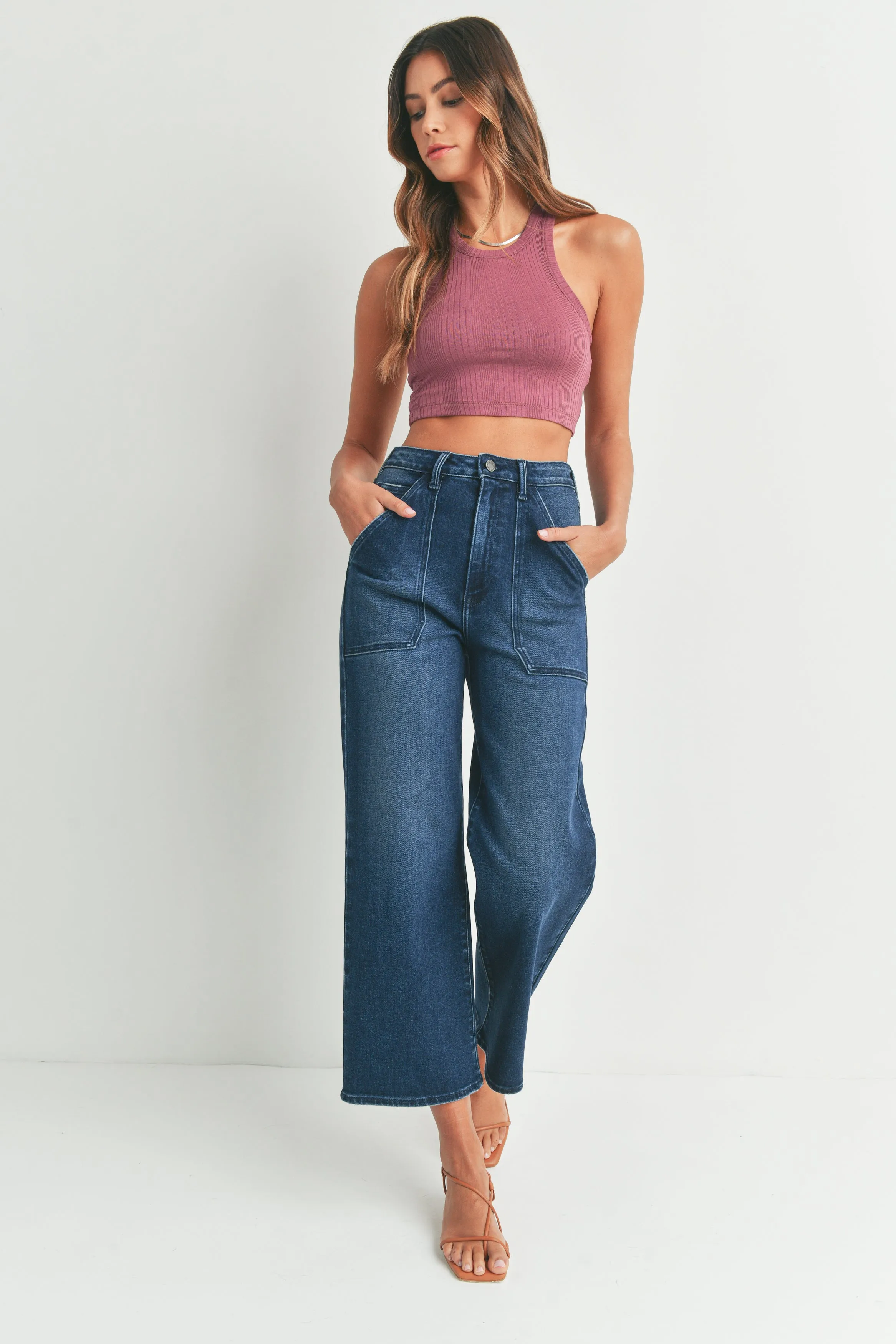 The Hailey Wide Leg Cargo Pocket Jeans