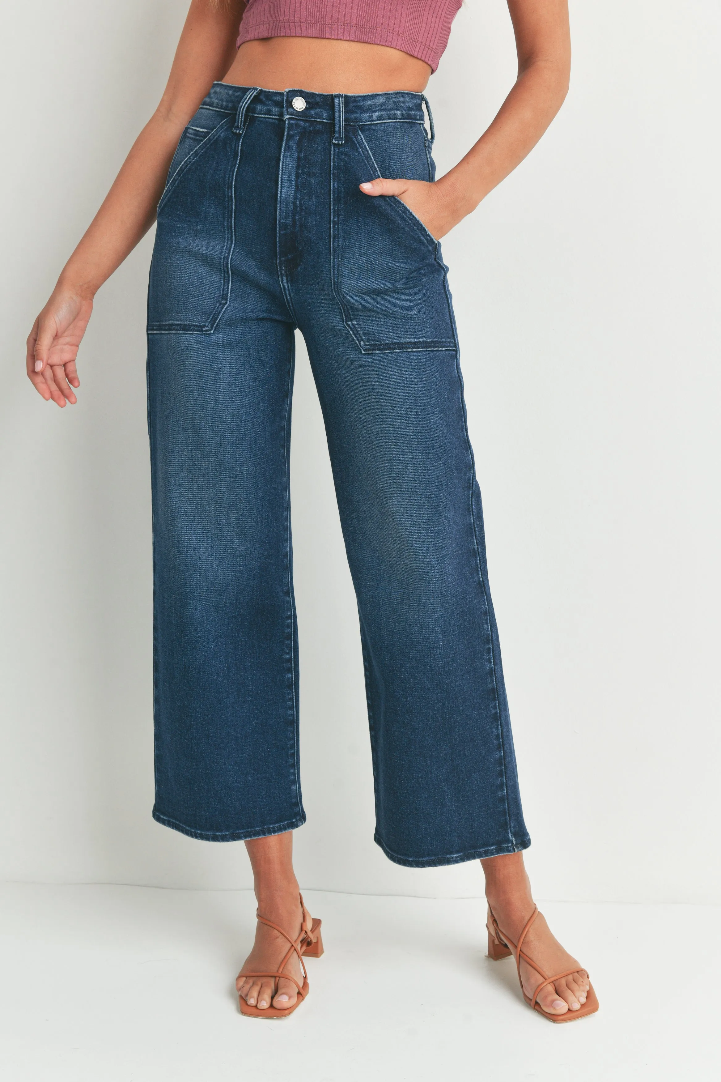 The Hailey Wide Leg Cargo Pocket Jeans