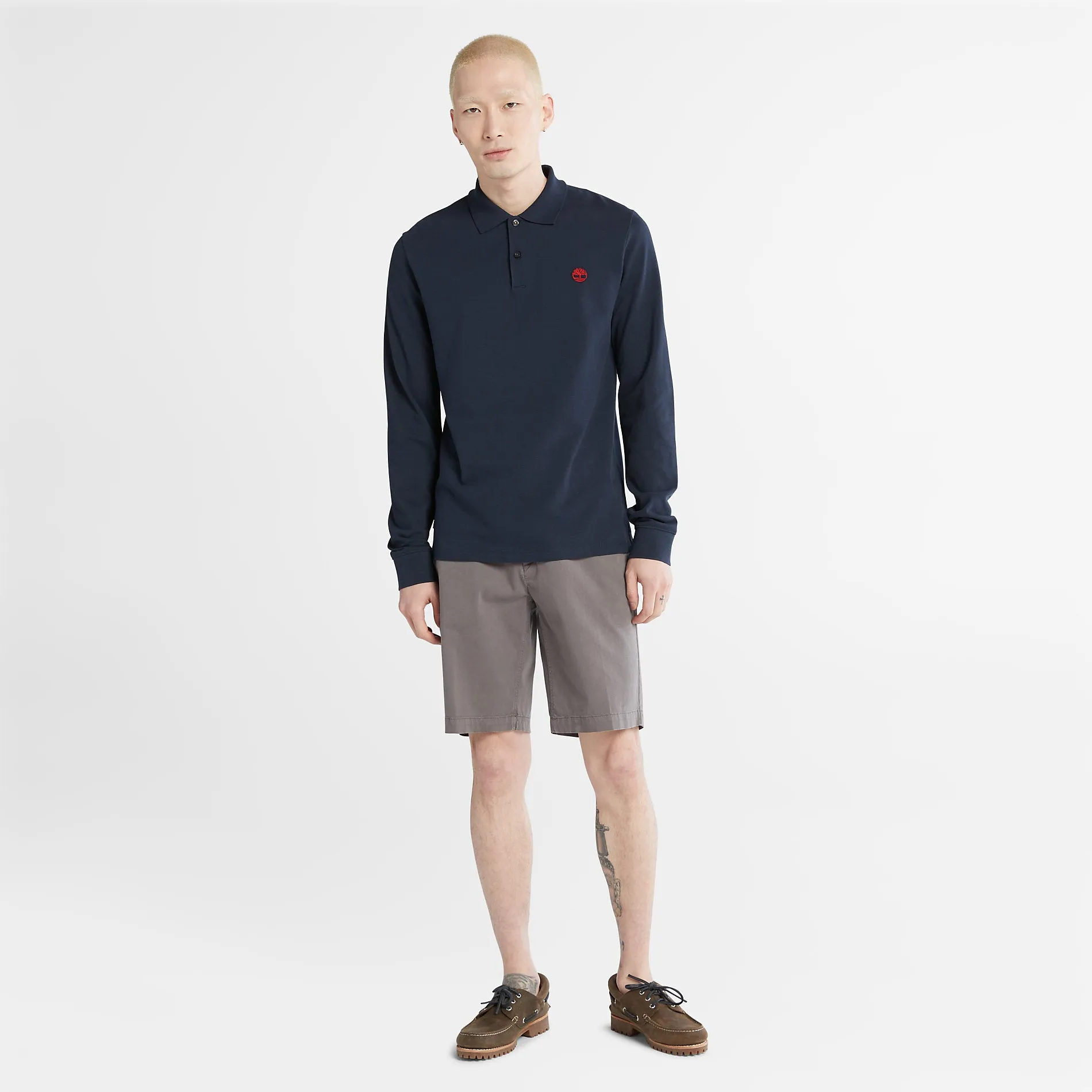 Timberland Mens Millers River Pique Polo T-Shirt - Long Sleeved