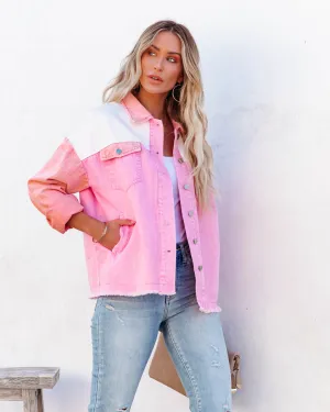 Toleet-Winter and Autumn Outfits Christmas/Thanksgiving_Cavin Denim Jacket - Pink Combo