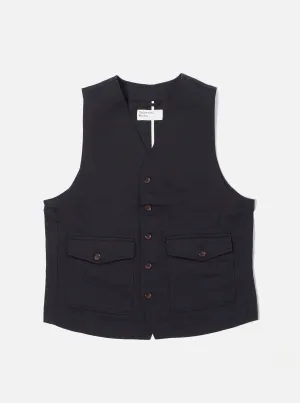 Universal Works Field Waistcoat in Black Twill