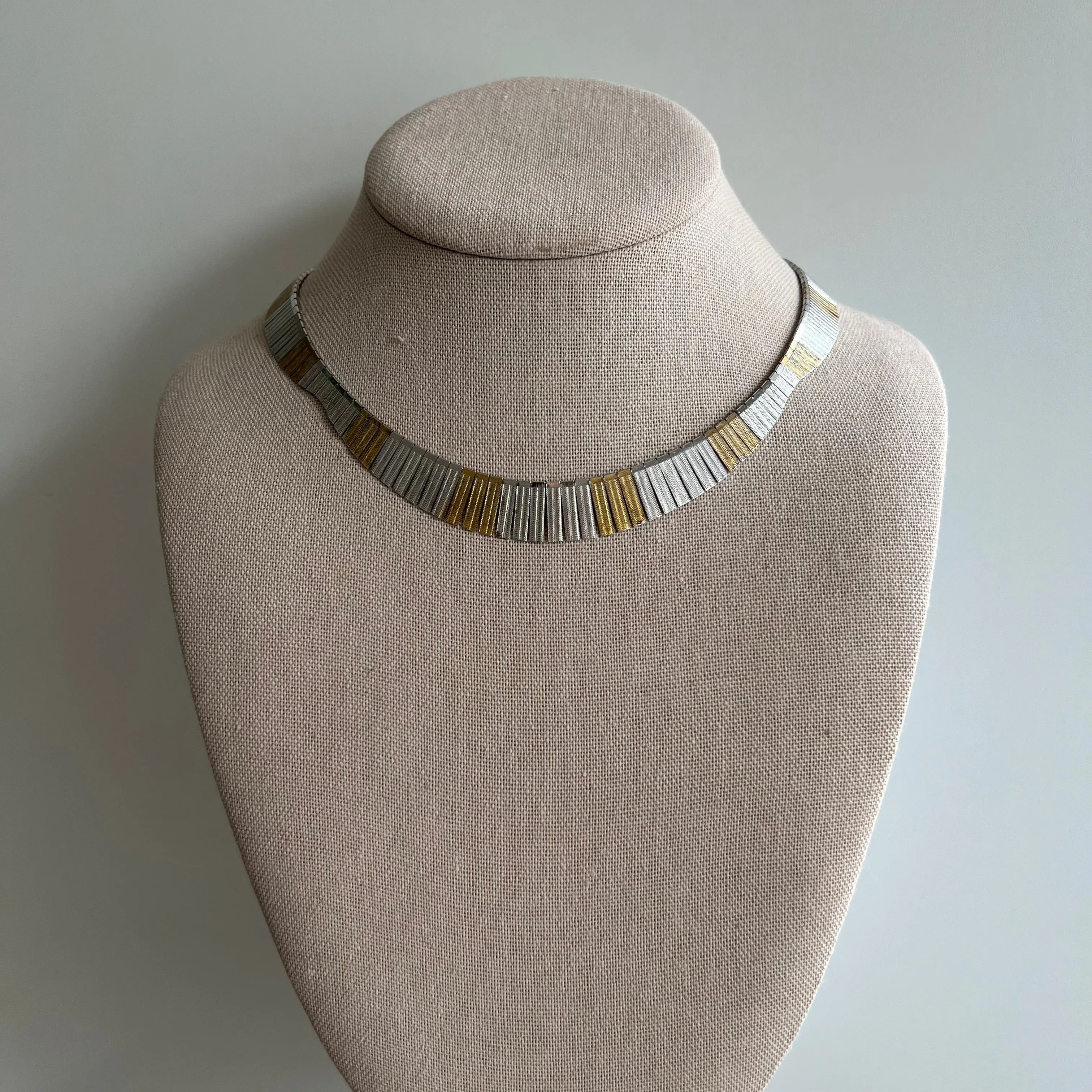 V I N T A G E // cleopatra's collar / sterling silver with gold overlay cleopatra style necklace / just over 15.57 long