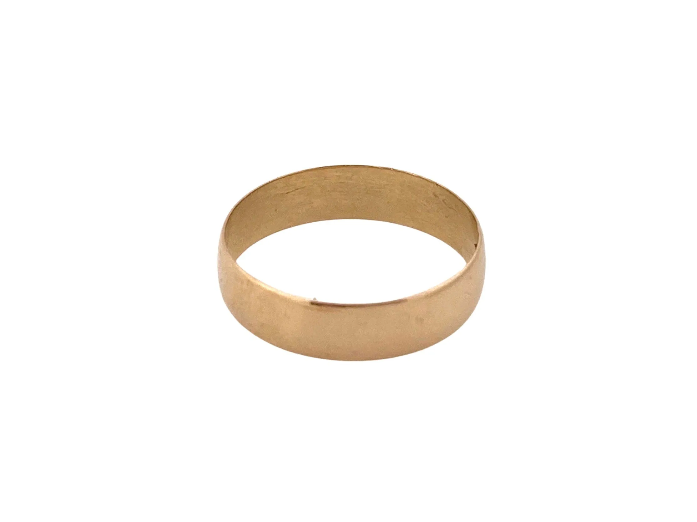 V I N T A G E / simple circle / plain wide Victorian 18k yellow gold cigar band / wedding band / size 8.25