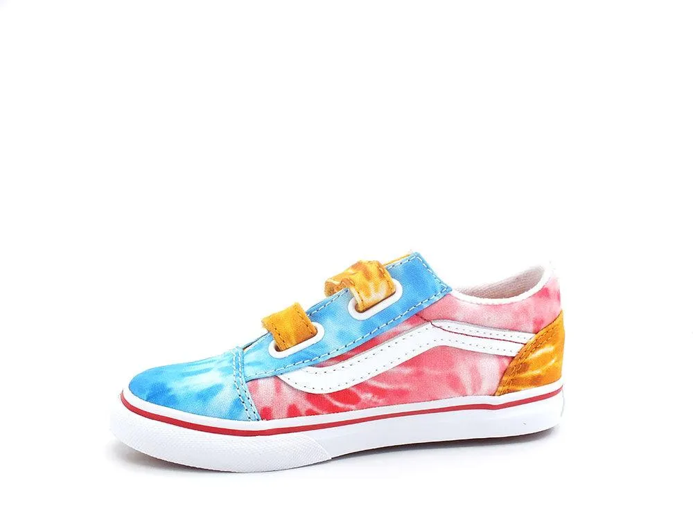 VANS Old Skool Tie Dye Block Sneaker Kids Multi True White VN000D3YABO1