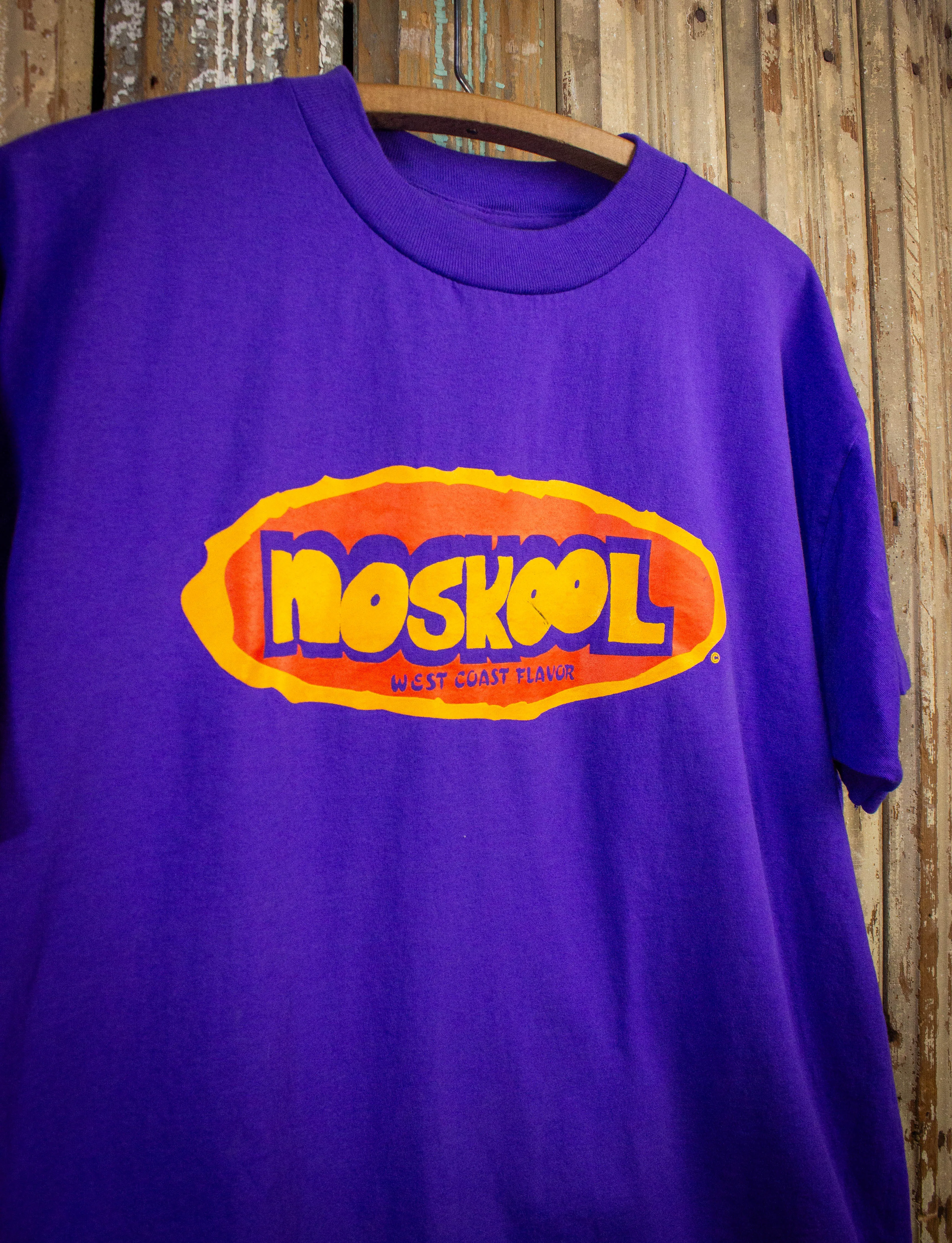 Vintage No Skool Graphic T Shirt 90s Purple XL