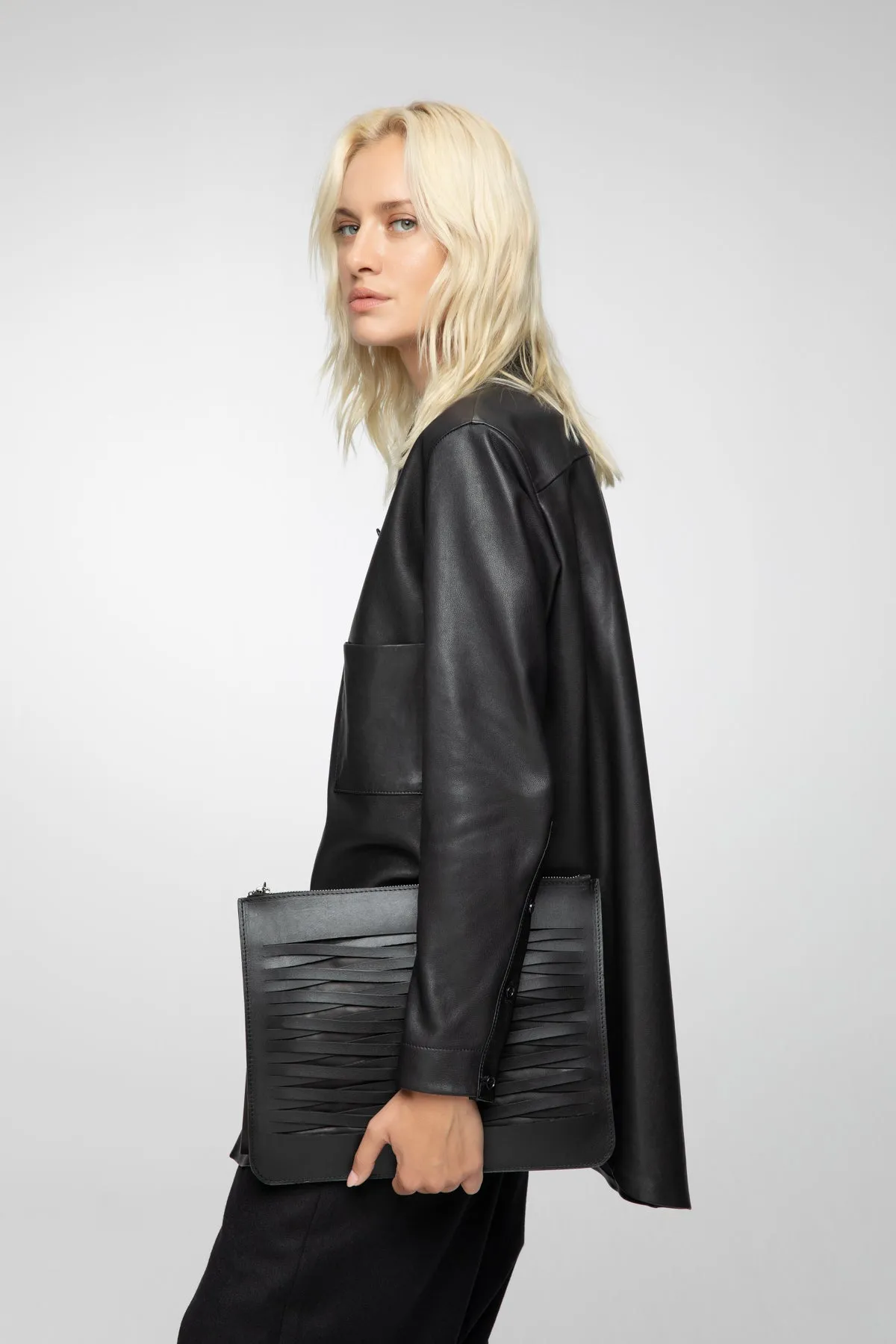 Viola - Black Leather Shirt