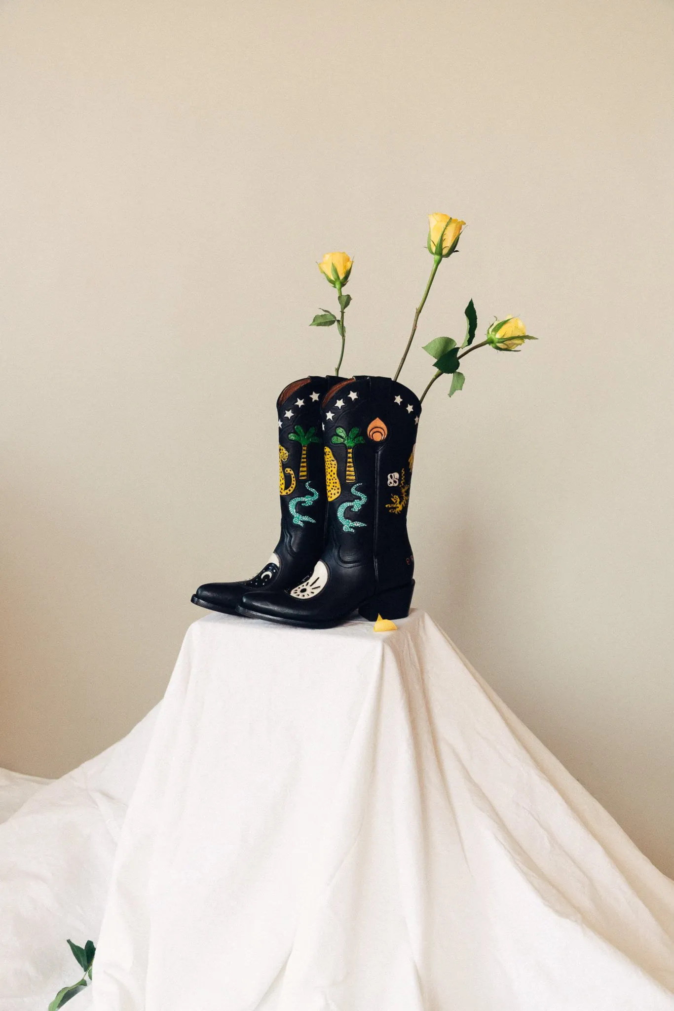 Yin Yang Doodle Cowboy Boot